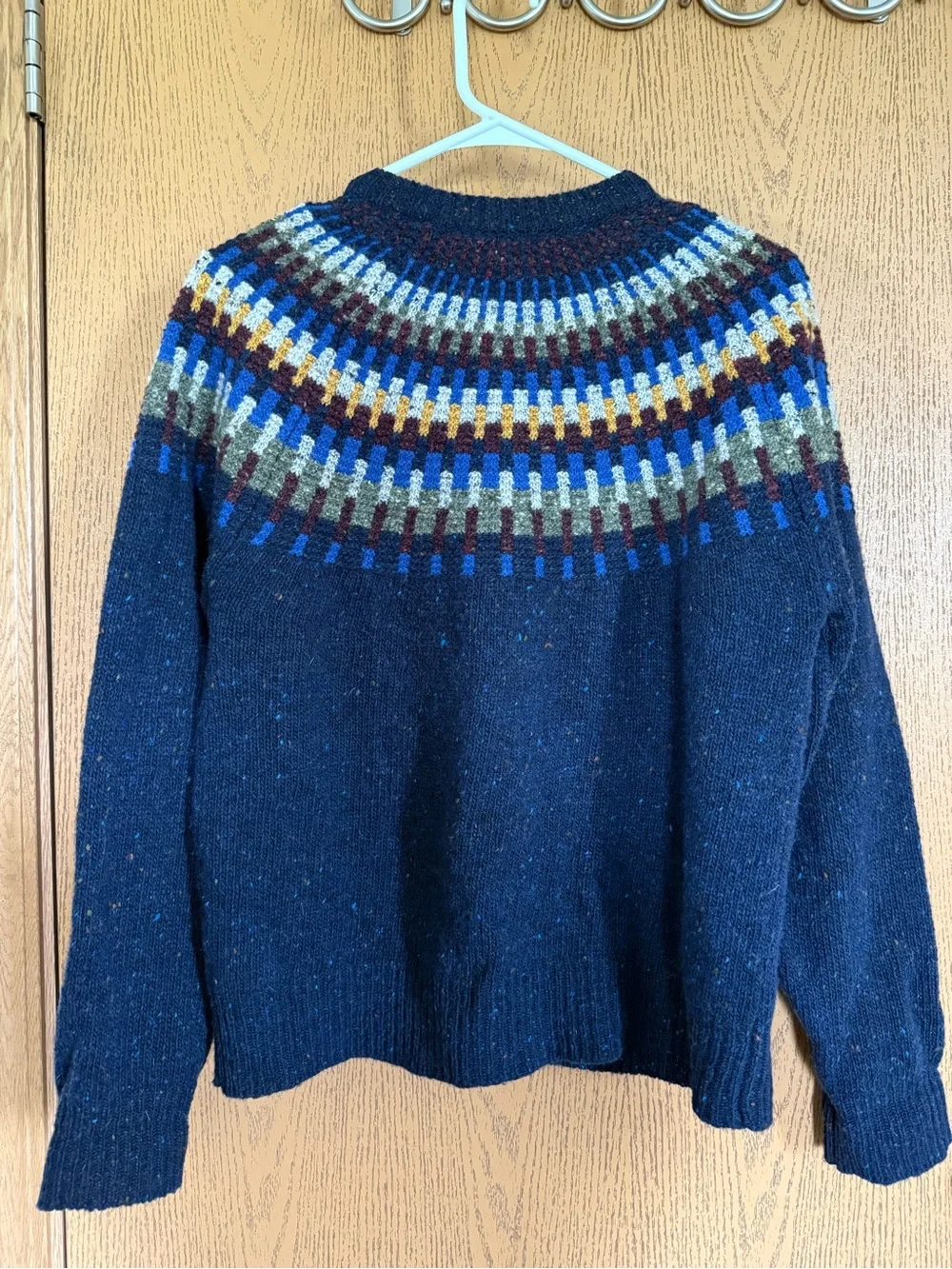 Women’s Celtic and Co Navy Fair Isle Wool Cardigan Sweater